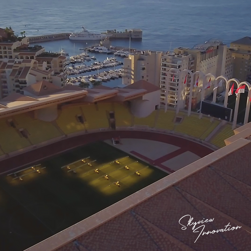 La plage du Larvotto à Monaco vue par drone